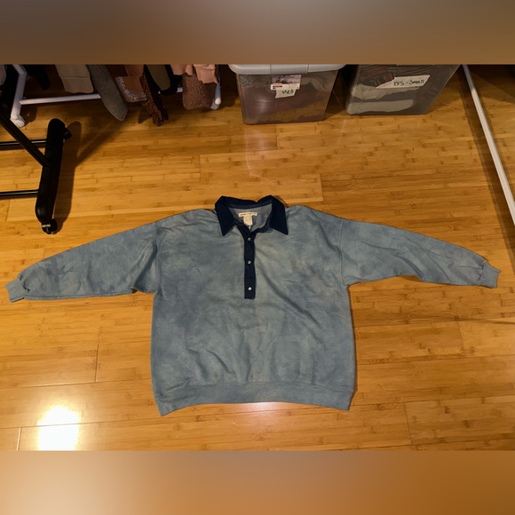 Free People X Tricia Fix Denim Collar Pullover NEW - Picture 5 of 6